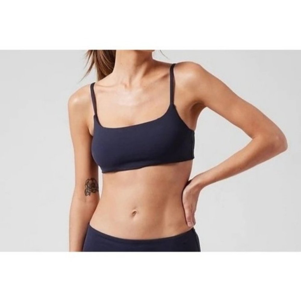 Athleta 530951 D-DD Scoop Bikini Top Dress Blue Swimsuit Top Women's Medium M